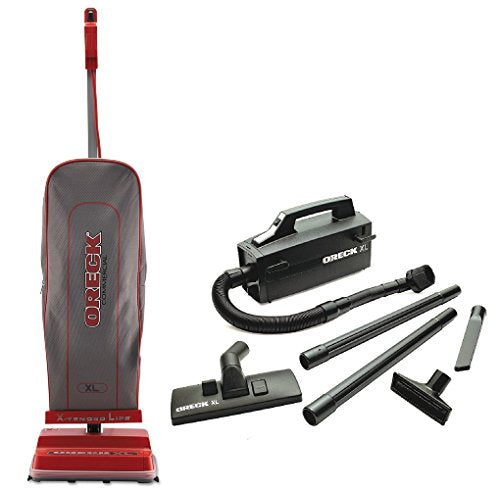 Oreck Commercial U2000R-1 120 V Red/Gray Upright Vacuum Bundle Super Deluxe Compact Vac - BB880AD