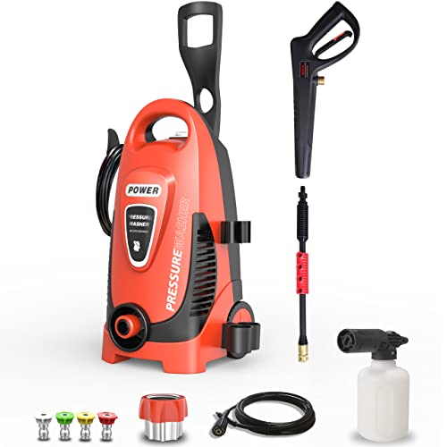 DuRyte Electric Pressure Washer 3500 PSI / 2.8 GPM 1600W Power Washer with 4 Nozzles, Foam Cannon for Cleaning Cars, Driveways, Garden Orange