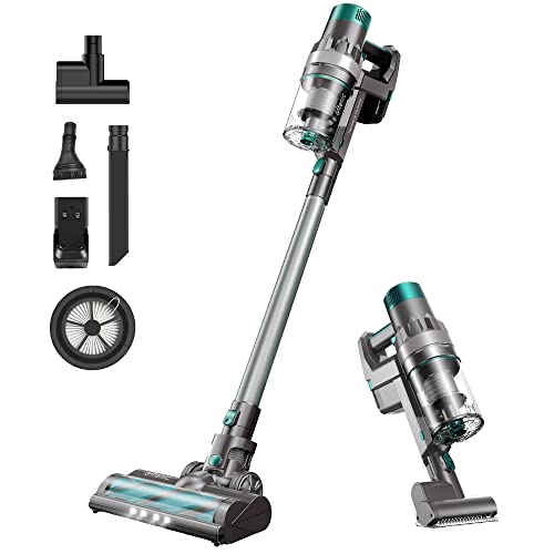 Ultenic U11 Pro Cordless Vacuum Cleaner, 25KPa Strong Suction, Touch Control, Easy-Empty Dustbin, 2200mA Detachable Battery, Fast Charge, 4 in 1 Stick Vacuum for Carpet, Hard Floor and Pet Hair