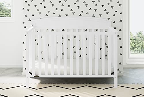 Graco Benton 5-in-1 Convertible Crib (White) – GREENGUARD Gold Certified, Converts from Baby Crib to Toddler Bed, Daybed and Full-Size Bed, Fits Standard Full-Size Crib Mattress