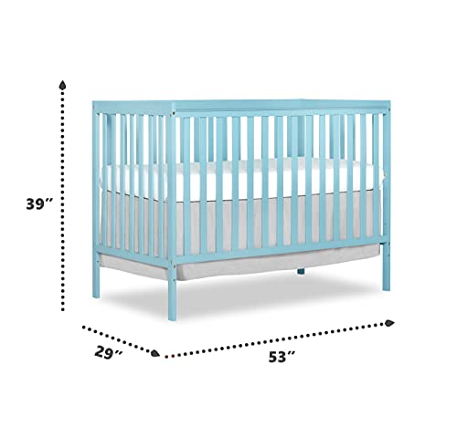 Dream On Me Synergy 5-in-1 Convertible Crib in Aqua Sky, Greenguard Gold Certified
