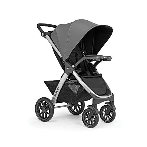 Chicco Bravo 3-in-1 Trio Travel System, Bravo Quick-Fold Stroller with Top-Rated KeyFit 30 Infant Car Seat and Base, Car Seat and Stroller Combo | Camden/Black