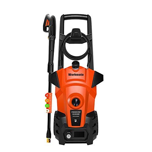 Workmoto Electric Pressure Washer, Power Washer with Detergent Tank, 5 Quick Connect Nozzles, 2800 PSI 2.2 GPM