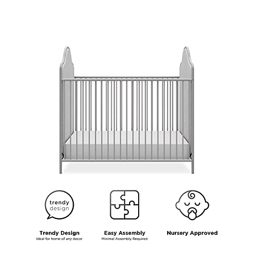 Little Seeds Piper Upholstered Convertible Metal Crib, Nursery Furniture, Dove Gray