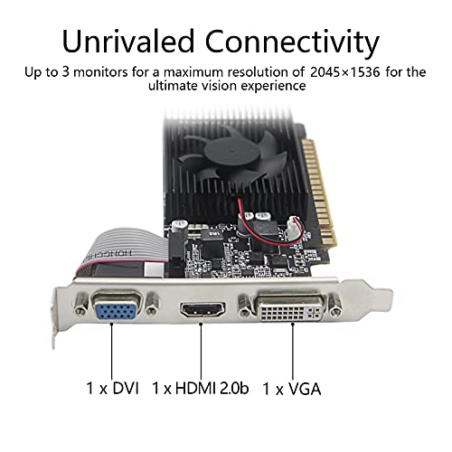 KAER Geforce GT 730 2GB DDR3 Graphics Card DirectX 11 64-Bit PCI Express 2.0 x8 Triple Monitors Video Card VGA/DVI-D/HDMI , Nvidia GPU