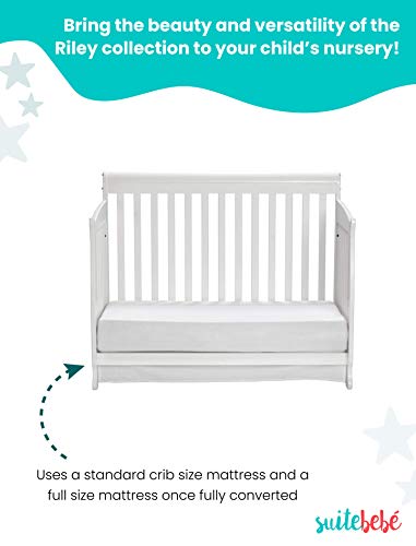 Suite Bebe Riley 4 in 1 Convertible Crib, Lilac Finish