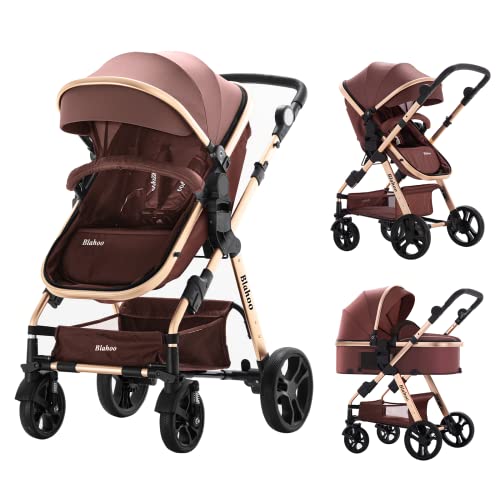 Blahoo Baby Stroller for Toddler .Foldable Aluminum Alloy Pushchair with Adjustable Backrest.Bassinet Stroller Adjustable Direction