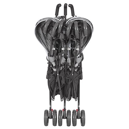Dream On Me Volgo Twin Umbrella Stroller in Dark and Light Grey