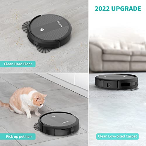 Robot Vacuum Cleaner, 2600Pa Strong Suction, Compatible with Alexa, App Control, Self Charging Robotic Vacuum, Clean Hard Floor, Low-Piled Carpet, Pet Hair, Slim, 2022 Upgrade AIRROBO P10 (Black)
