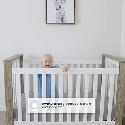 Delta Children Miles 4-in-1 Convertible Crib, Greenguard Gold Certified, Bianca White/Textured Limestone