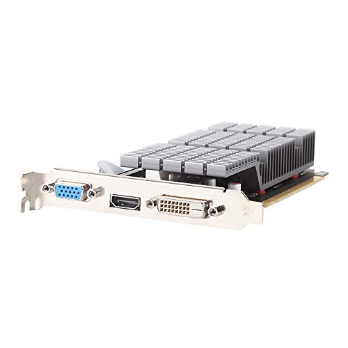 MAXSUN GEFORCE GT 710 2GB Low Profile Ready Small Form Factor Video Graphics Card GPU Support DirectX12 OpenGL4.5, Low Consumption, VGA, DVI-D, HDMI, HDCP, Silent Passive Fanless Cooling System