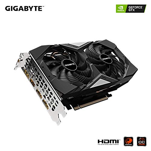 GIGABYTE GeForce GTX 1660 Ti OC 6G 192-bit GDDR6 DisplayPort 1.4 HDMI 2.0B with Windforce 2X Cooling System Graphic Cards- Gv-N166TOC-6GD