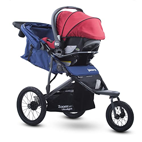 Joovy Zoom 360 Ultralight Jogging Stroller, Large Canopy, Lightweight Jogger, Extra Large Air Filled Tires, Blueberry