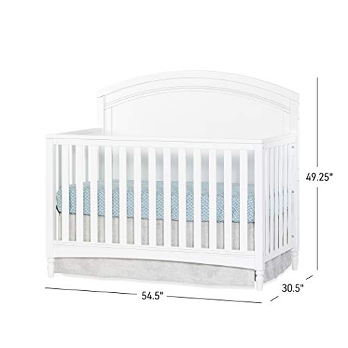 Child Craft Stella 4-in-1 Convertible Baby Crib in Matte White