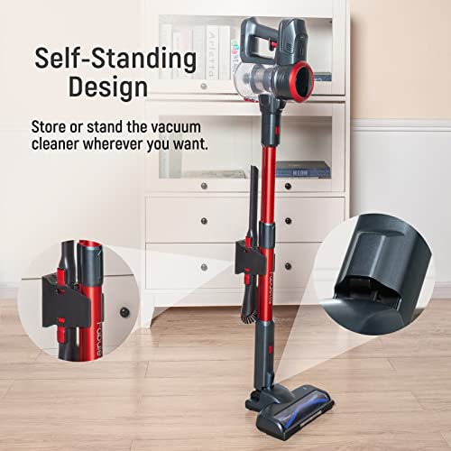 Fabuletta 10-in-1 Cordless Vacuum Cleaner - 24Kpa 250W Brushless Motor Stick Vacuum, Up to 45 Mins Max Runtime Detachable Battery, Led Display, Lightweight Vacuum for Carpet Hard Floor Pet Hair