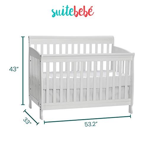 Suite Bebe Riley 4 in 1 Convertible Crib, Lilac Finish