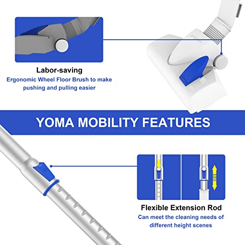 Yoma Corded Stick Vacuum Cleaner with 18KPA Powerful Suction, 600W Corded Handheld Vac Lightweight with Versatile Attachment for Hardwood Floors & Stair and Pet Hair, M2252 Ocean Blue