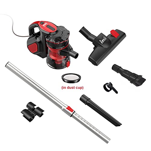 Corded Stick Vacuum Cleaner, INSE Stick Vacuum Cleaner Corded I5, 600W Powerful Vacuum Cleaner for Pet Hair Hardwood Floor Home
