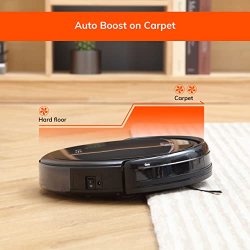 ILIFE A4s Max Robot Vacuum Cleaner, 2000Pa Strong Suction, Wi-Fi Connected, 2-in-1 Roller Brush, Quiet, Automatic Self-Charging Robotic Vacuum Cleaner, Cleans Pet Hair, Hard Floor to Medium Carpets.