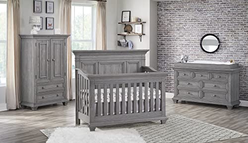 Oxford Baby Westport 4 in 1 Convertible Crib, Dusk Gray