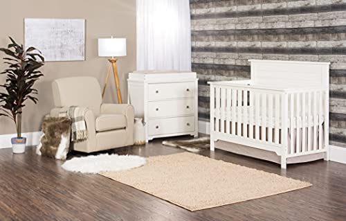 Forever Eclectic by Child Craft Farmhouse Flat Top 4-in-1 Convertible Crib (Brushed Cotton)