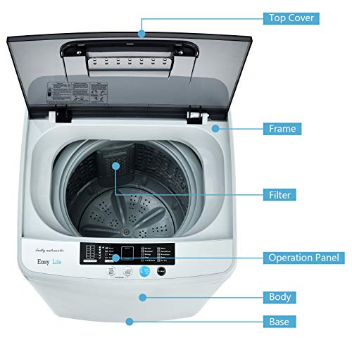 COSTWAY Full Automatic Washing Machine, 2-in-1 Portable Washer and Spin Combo with 10 Programs, 8.8lbs Capacity, Drain Pump and LED Display, Mini Laundry Washer for Apartment, RVs, Dorm