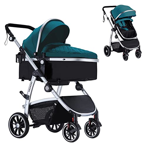 HAGADAY Baby Stroller, Infant Stroller with Reversible Seat, Newborn Stroller with Canopy，Baby Bassinet Stroller (Blue)