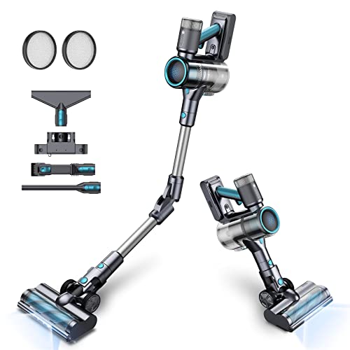 Oraimo Cordless Vacuum Cleaner, 27 Kpa Stick Vacuum Rechargeable, Cordless Stick Vacuum with 380W Brushless Motor, Foldable Vacuum Cleaner for Hardwood Floor Carpet Baseboard, up to 50mins Runtime