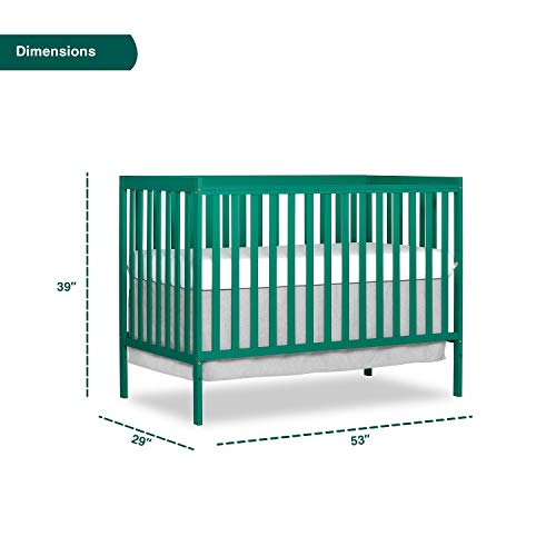 Dream On Me Synergy 5-in-1 Convertible Crib in Emerald, Greenguard Gold Certified