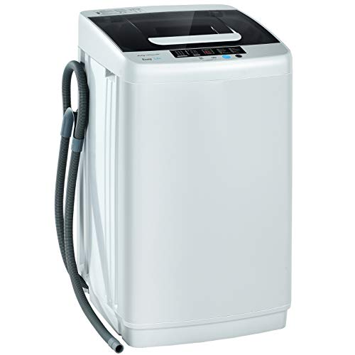 COSTWAY Full Automatic Washing Machine, 2-in-1 Portable Washer and Spin Combo with 10 Programs, 8.8lbs Capacity, Drain Pump and LED Display, Mini Laundry Washer for Apartment, RVs, Dorm