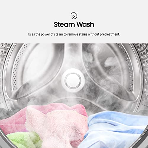 SAMSUNG 2.2 Cu Ft Compact Front Load Washer, Stackable for Small Spaces, 40 Minute Super Speed Washing Machine, Steam Wash Clothes, Self Cleaning, Energy Star Certified, WW22K6800AW/A2, White
