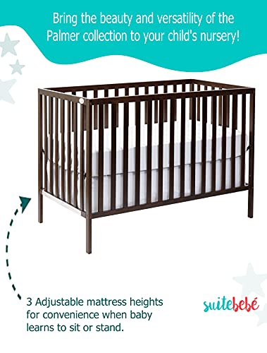 Suite Bebe Palmer 3 in 1 Convertible Crib - Quick Ship, Espresso