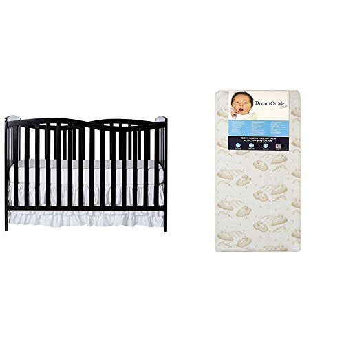 Dream On Me Chelsea 5-in-1 Convertible Crib with Dream On Me Spring Crib and Toddler Bed Mattress, Twilight