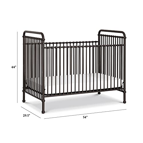 Million Dollar Baby Classic Abigail 3-in-1 Convertible Metal Crib in Vintage Iron, Greenguard Gold Certified