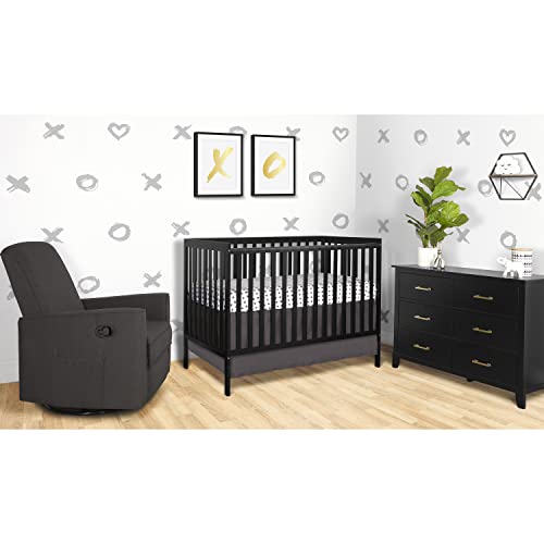 Dream On Me Synergy 5-in-1 Convertible Crib in Black, Greenguard Gold Certified