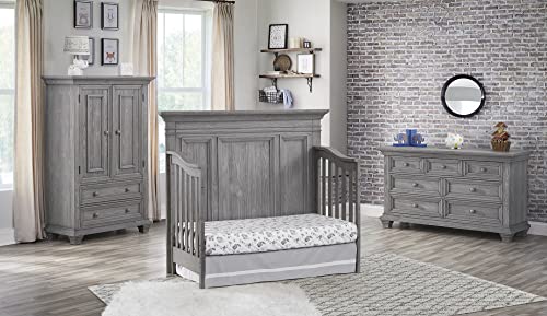 Oxford Baby Westport 4 in 1 Convertible Crib, Dusk Gray