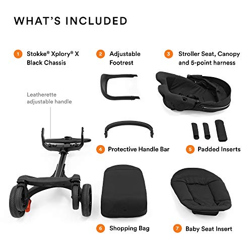 Stokke Xplory X, Golden Yellow - Luxury Stroller - Adjustable for Both Baby & Parents’ Comfort - Padding, Harness & Reflective Zipper for Added Safety - Folds in One Step