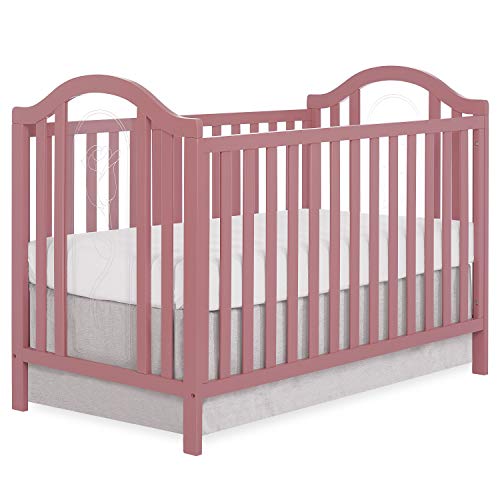 Sweetpea Baby Pacific Acrylic Convertible Crib in Rose Pink, Greenguard Gold Certified