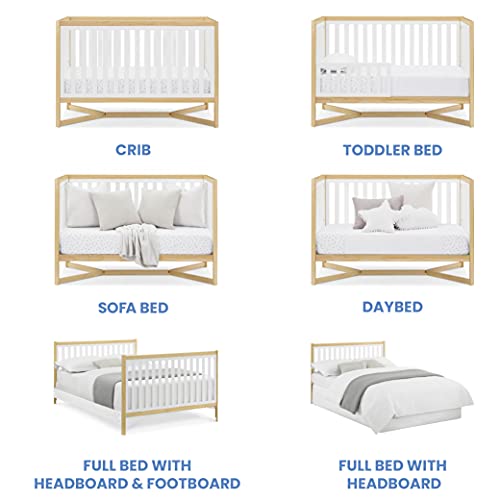 Delta Children Tribeca 4-in-1 Baby Convertible Crib, Bianca White/Natural