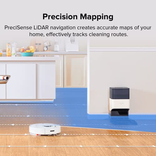 roborock Q7 Max+ Robot Vacuum and Mop with Auto-Empty Dock Pure, Hands-Free Cleaning for up to 7 Weeks, APP-Controlled Mopping, 4200Pa Suction, No-Mop&No-Go Zones, 180mins Runtime, Works with Alexa