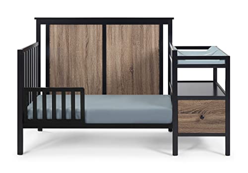 Suite Bebe Connelly 4-in-1 Crib and Changer Combo in Black/Vintage Walnut