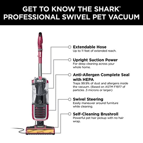 Shark Navigator CU500 Upright Vacuum with Self-Cleaning Brushroll Lift-Away TruePet Upright Corded Bagless Vacuum for Carpet and Hard Floor with Hand Vacuum and Anti-Allergy Seal (Renewed)
