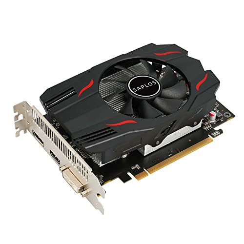 SAPLOS AMD Radeon RX 550 Graphics Card,DisplayPort 1.4/HDMI/DVI-D Dual Link,4GB,GDDR5,128-Bit,PCI Express 3.0 X8,Computer GPU,Desktop Gaming Video Card for PC,DirectX 12