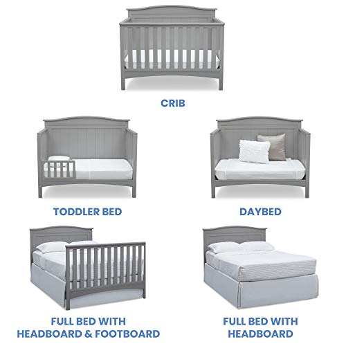 Delta Children Bennett 4-in-1 Convertible Baby Crib, Greenguard Gold Certified, Grey