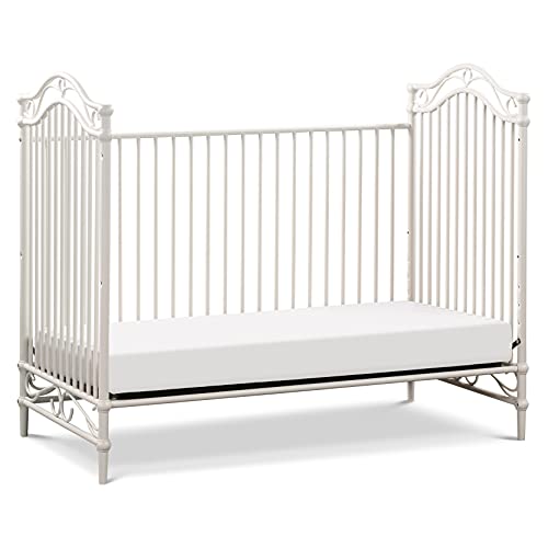 Million Dollar Baby Classic Camellia 3-in-1 Convertible Metal Crib in Vintage White, Greenguard Gold Certified