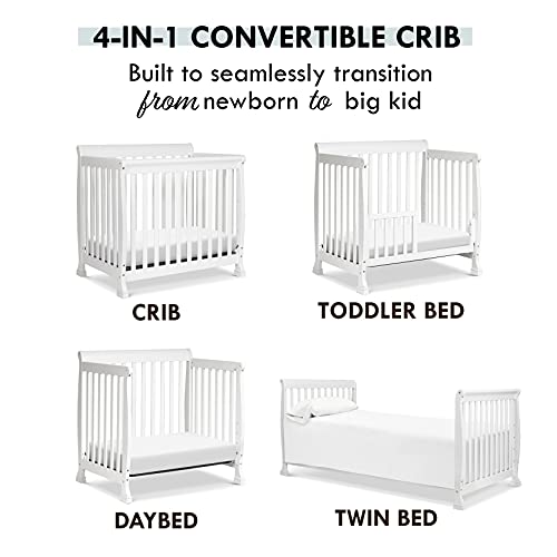 DaVinci Kalani 4-in-1 Convertible Mini Crib in White, Greenguard Gold Certified
