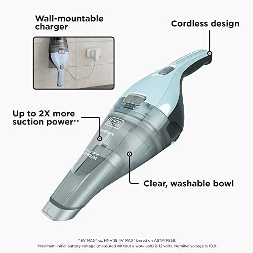 beyond by BLACK+DECKER Cordless dustbuster® - Handheld Vacuum Cleaner - Cordless, Icy Blue - Mini Vacuum Cleaner (Model Number: HNVC215B12AEV)
