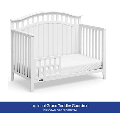 Graco Harper 5-in-1 Convertible Crib (White) - Converts from Baby Crib to Toddler Bed, Daybed and Full-Size Bed, Fits Standard Full-Size Crib Mattress, Adjustable Mattress Support Base