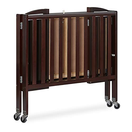 Dream On Me 2-in-1 Folding Birch Portable Crib, Espresso