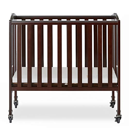 Dream On Me 2-in-1 Folding Birch Portable Crib, Espresso